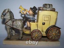 Vintage 1948 HUMMEL Figurine THE MAIL IS HERE Boy Horses Carriage Germany 6 1/2