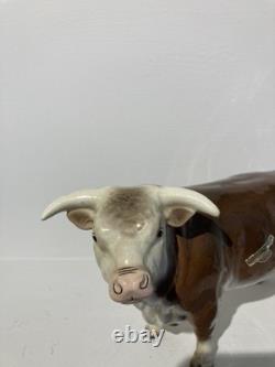 Vintage 1954-1957 Hagen-Renaker DW Hereford DOMINO CERAMIC BULL NEEDS REPAIR