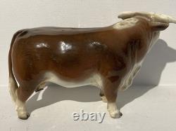 Vintage 1954-1957 Hagen-Renaker DW Hereford DOMINO CERAMIC BULL NEEDS REPAIR