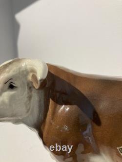 Vintage 1954-1957 Hagen-Renaker DW Hereford DOMINO CERAMIC BULL NEEDS REPAIR