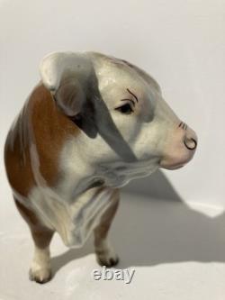 Vintage 1954-1957 Hagen-Renaker DW Hereford DOMINO CERAMIC BULL NEEDS REPAIR