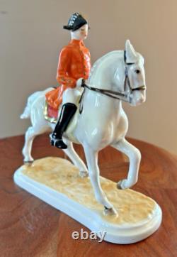Vintage 1958 Goebel Lipizzan Stallion and Rider Porcelain Figurine GF138 Germany