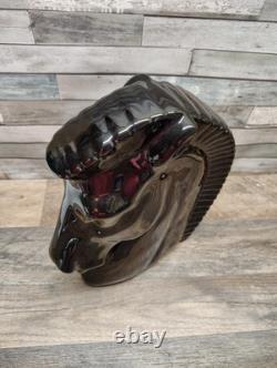 Vintage 1960 Harris Pottery Chicago Black Trojan Horse Head Statue Art Deco