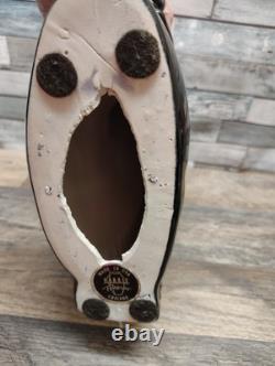 Vintage 1960 Harris Pottery Chicago Black Trojan Horse Head Statue Art Deco