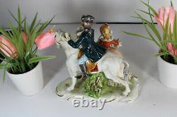 Vintage 1970 german porcelain lace horse romantic statue figurine