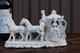 Vintage 1970 Porcelain Coach Horses Princess Statue Sculpture