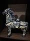 Vintage 1970's Chinoiserie Prancing Horse Blue & White Statuette Large Figurine