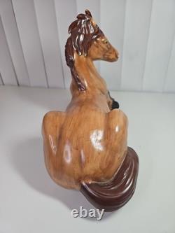 Vintage 1980 Ceramic Horse Figurine Reclining Equestrian Sculpture Collectible