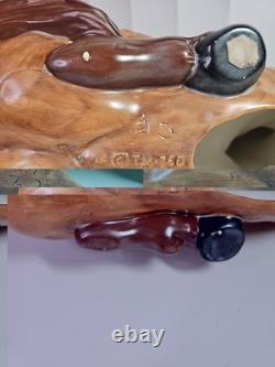 Vintage 1980 Ceramic Horse Figurine Reclining Equestrian Sculpture Collectible