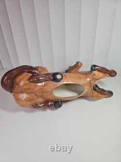 Vintage 1980 Ceramic Horse Figurine Reclining Equestrian Sculpture Collectible