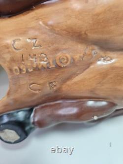 Vintage 1980 Ceramic Horse Figurine Reclining Equestrian Sculpture Collectible