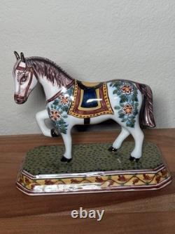 Vintage'86 Royal Tichelaar Makkum Delft Polychrome Horse Figurine Dutch Holland