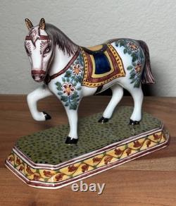 Vintage'86 Royal Tichelaar Makkum Delft Polychrome Horse Figurine Dutch Holland
