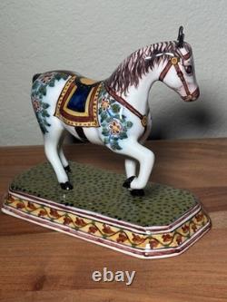 Vintage'86 Royal Tichelaar Makkum Delft Polychrome Horse Figurine Dutch Holland