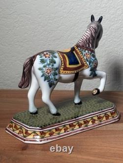 Vintage'86 Royal Tichelaar Makkum Delft Polychrome Horse Figurine Dutch Holland