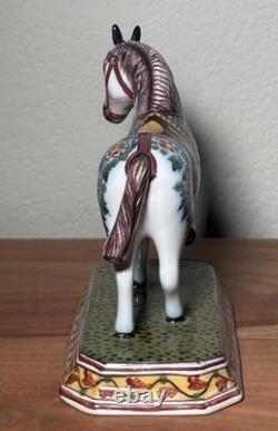 Vintage'86 Royal Tichelaar Makkum Delft Polychrome Horse Figurine Dutch Holland