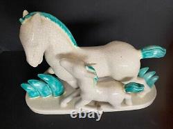 Vintage American Goldscheider Figural Porcelain Horses Art Deco