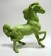 Vintage Art Deco Mcm Chartreuse Green Ceramic Rearing Horse Figurine 12.5