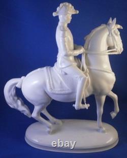 Vintage Augarten Porcelain Lipizzan Stallion Horse Rider Figurine Figure Vienna