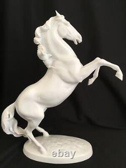Vintage Augarten Porcelain Rearing Lipizzaner Stallion Horse Figurine