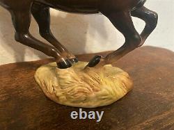 Vintage BESWICK Porcelain Galloping Bay Running Horse Figurine, 1374 England