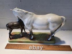 Vintage Beswick 2 Horse Figurine Dapple Gray Mare & Foal Colt 1811 Excellent