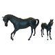 Vintage Beswick England Black Beauty Stallion And Foal Porcelain Horse Figurines