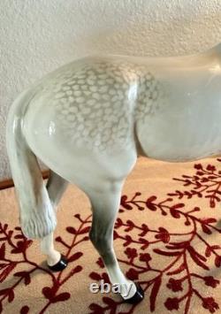 Vintage Beswick England Dapple Gray Horse Figurine 11.5 X 14 Excellent
