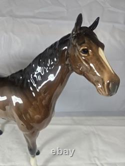 Vintage Beswick England Huge Standing Horse Figurine Facing Right Porcelain