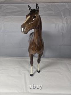Vintage Beswick England Huge Standing Horse Figurine Facing Right Porcelain