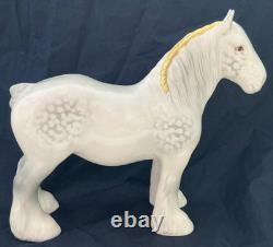 Vintage Beswick Horse Grey Shire Mare Porcelain Rare Horse Yellow Mane