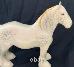 Vintage Beswick Horse Grey Shire Mare Porcelain Rare Horse Yellow Mane