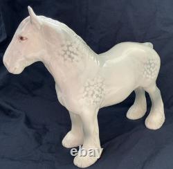 Vintage Beswick Horse Grey Shire Mare Porcelain Rare Horse Yellow Mane