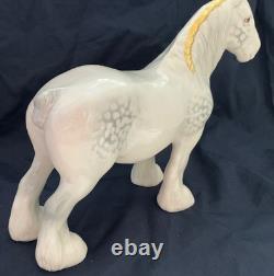 Vintage Beswick Horse Grey Shire Mare Porcelain Rare Horse Yellow Mane
