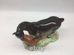 Vintage Beswick Mare And Foal Porcelain Horse Figurine