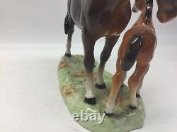 Vintage Beswick Mare And Foal Porcelain Horse Figurine