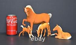 Vintage Beswick Palomino Horse Lot of 4 Porcelain Figurines Made in England