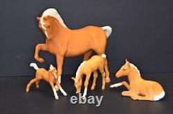 Vintage Beswick Palomino Horse Lot of 4 Porcelain Figurines Made in England