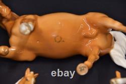 Vintage Beswick Palomino Horse Lot of 4 Porcelain Figurines Made in England