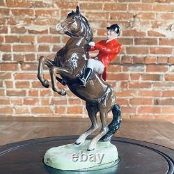 Vintage Beswick UK England Huntsman On Brown Rearing Horse Model #868