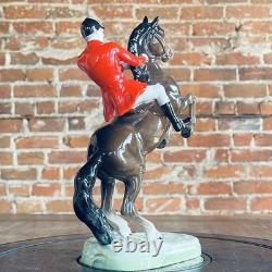 Vintage Beswick UK England Huntsman On Brown Rearing Horse Model #868