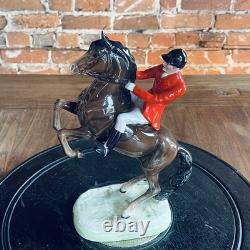 Vintage Beswick UK England Huntsman On Brown Rearing Horse Model #868