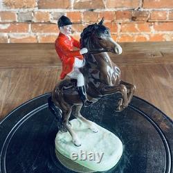 Vintage Beswick UK England Huntsman On Brown Rearing Horse Model #868