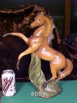 Vintage Bisque Porcelain LARGE 15+ REARING HORSE Figurine Statue BEAUTY