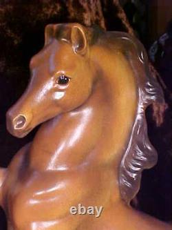 Vintage Bisque Porcelain LARGE 15+ REARING HORSE Figurine Statue BEAUTY