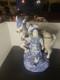 Vintage Bombay Co Chinese Porcelain Statue Man & Horse Blue & White Collectible