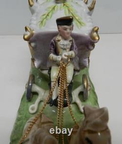 Vintage CAPODIMONTE ITALY Porcelain Figurine Carriage with Horses for CINDERELLA