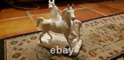 Vintage CORTENDORF Horses Trotting Porcelain, Embossed crown #2194 W. Germany