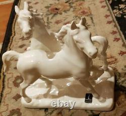 Vintage CORTENDORF Horses Trotting Porcelain, Embossed crown #2194 W. Germany