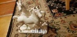 Vintage CORTENDORF Horses Trotting Porcelain, Embossed crown #2194 W. Germany